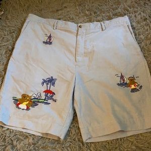 Men’s Polo Blue Shorts with Bear Stitch detailing